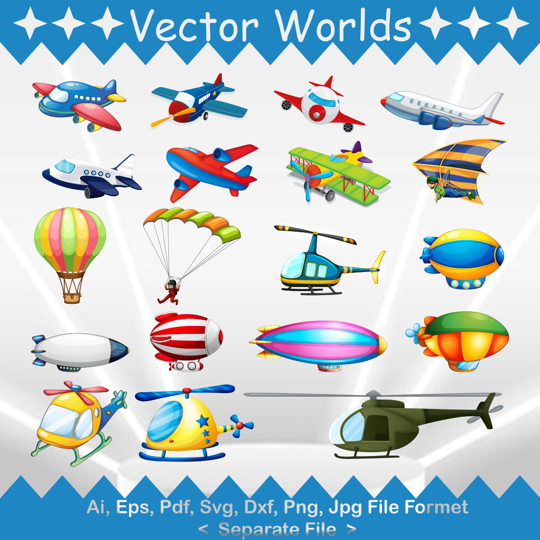 Air Vehicles SVG Vector Design preview image.