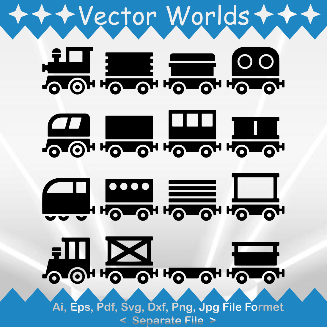 Toy Train SVG Vector Design preview image.