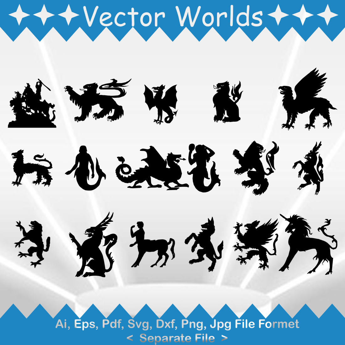 Mythical Wilderness Creature SVG Vector Design cover image.