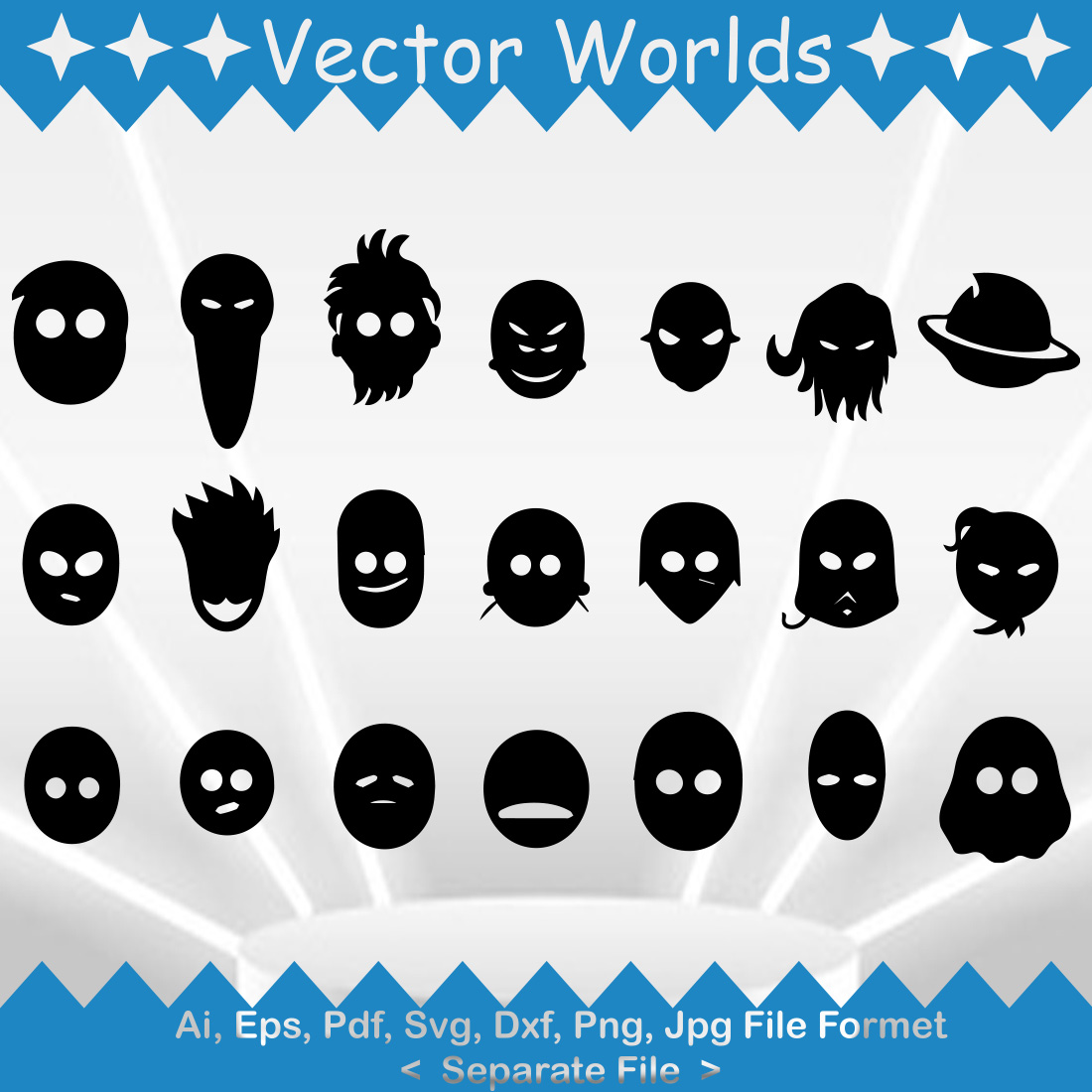 Face Gesture SVG Vector Design preview image.