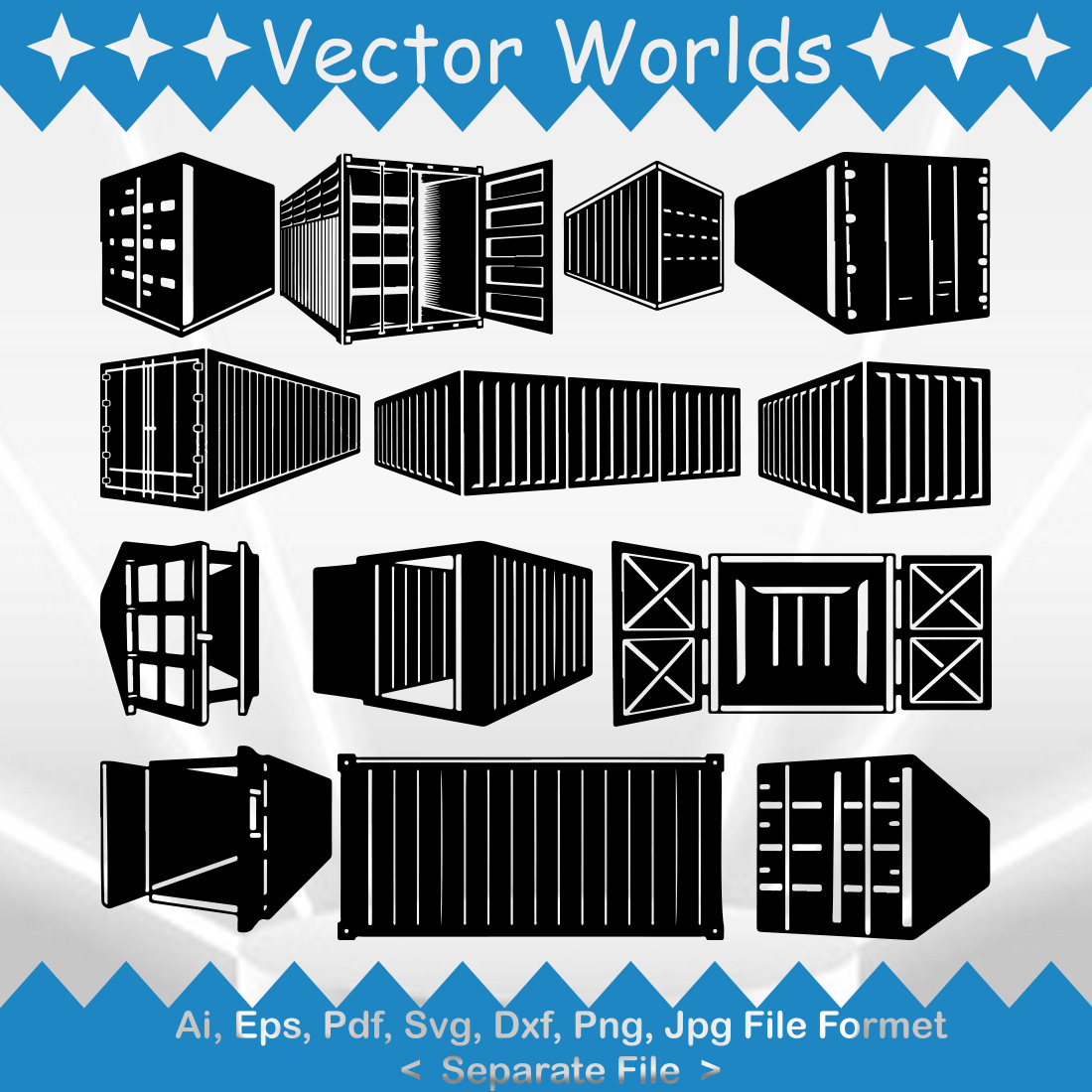 Container Shipping SVG Vector Design preview image.