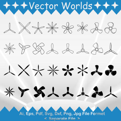 Plane Propellers SVG Vector Design cover image.