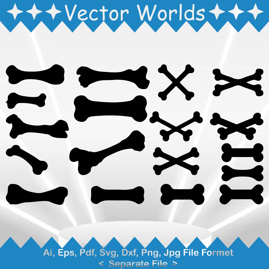 Bone SVG Vector Design preview image.