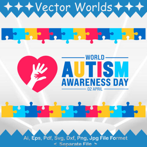 World Autism Awareness Day SVG Vector Design cover image.