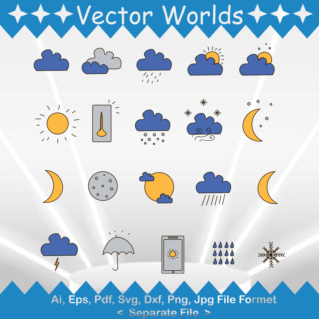 Weather Flat SVG Vector Design preview image.