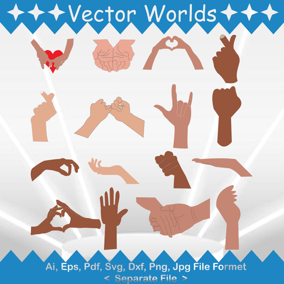 Love Hand SVG Vector Design preview image.