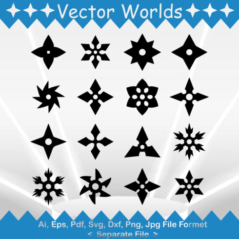 Ninja Star SVG Vector Design cover image.