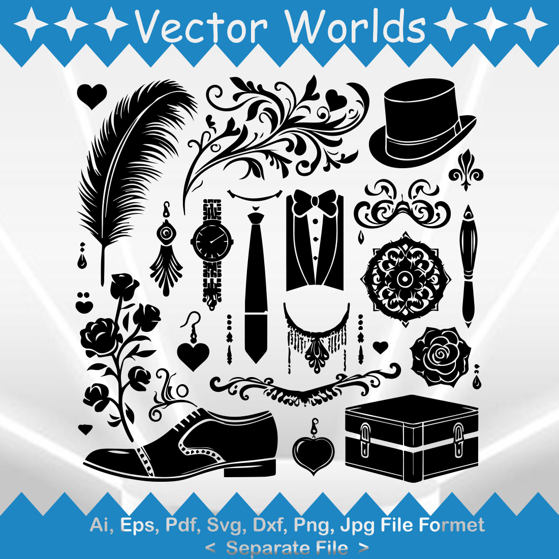 Wedding Accessories SVG Vector Design cover image.