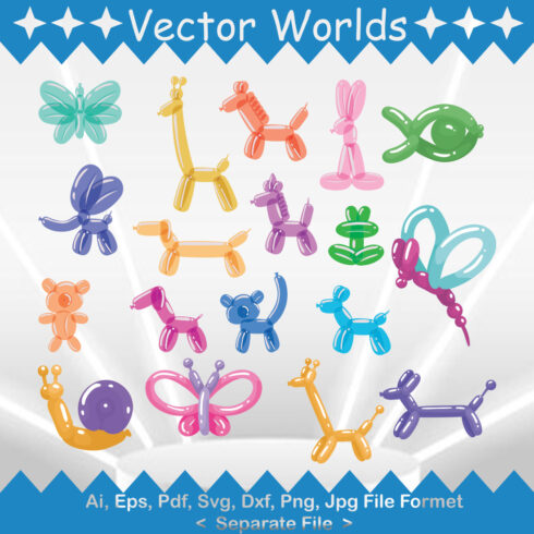 Animals Balloon SVG Vector Design cover image.