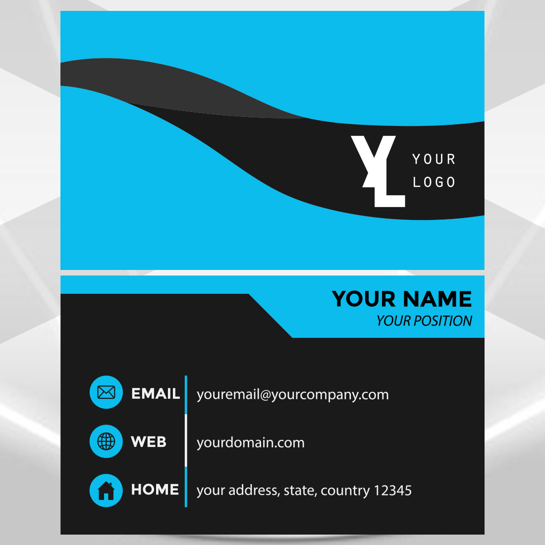 Modern Unique Business Card Design preview image.