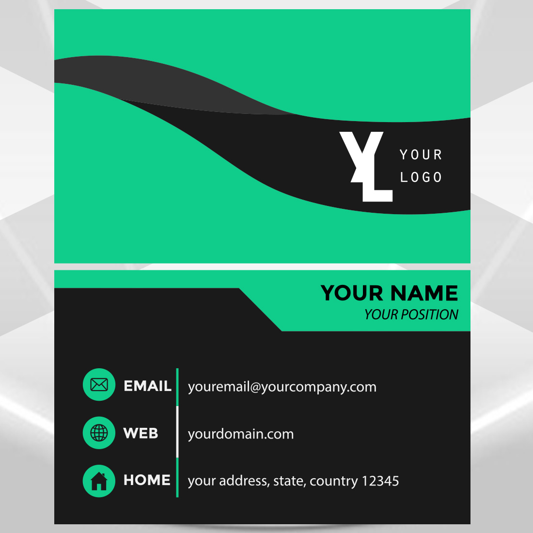 Modern Unique Business Card Design preview image.