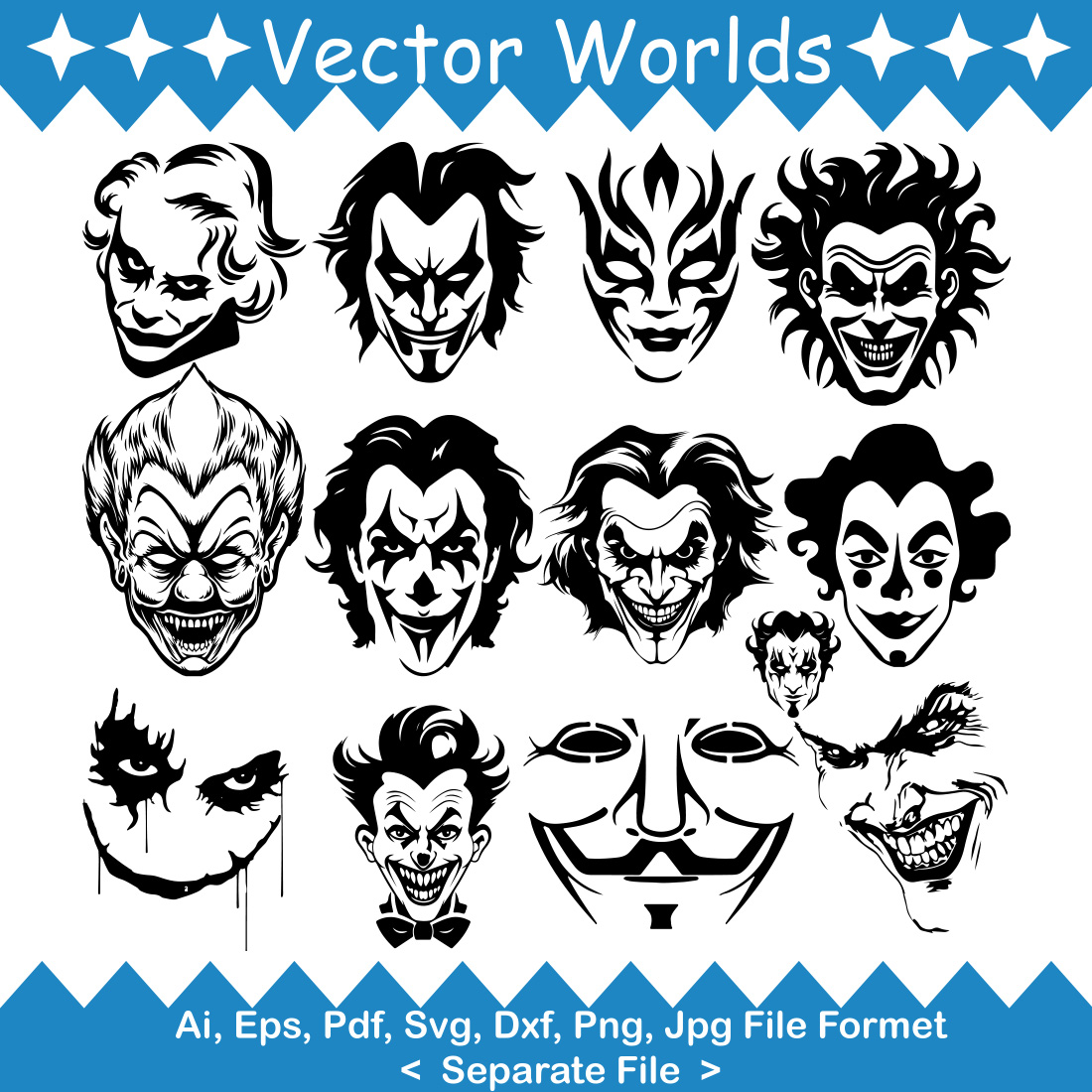 Joker Face SVG Vector Design cover image.