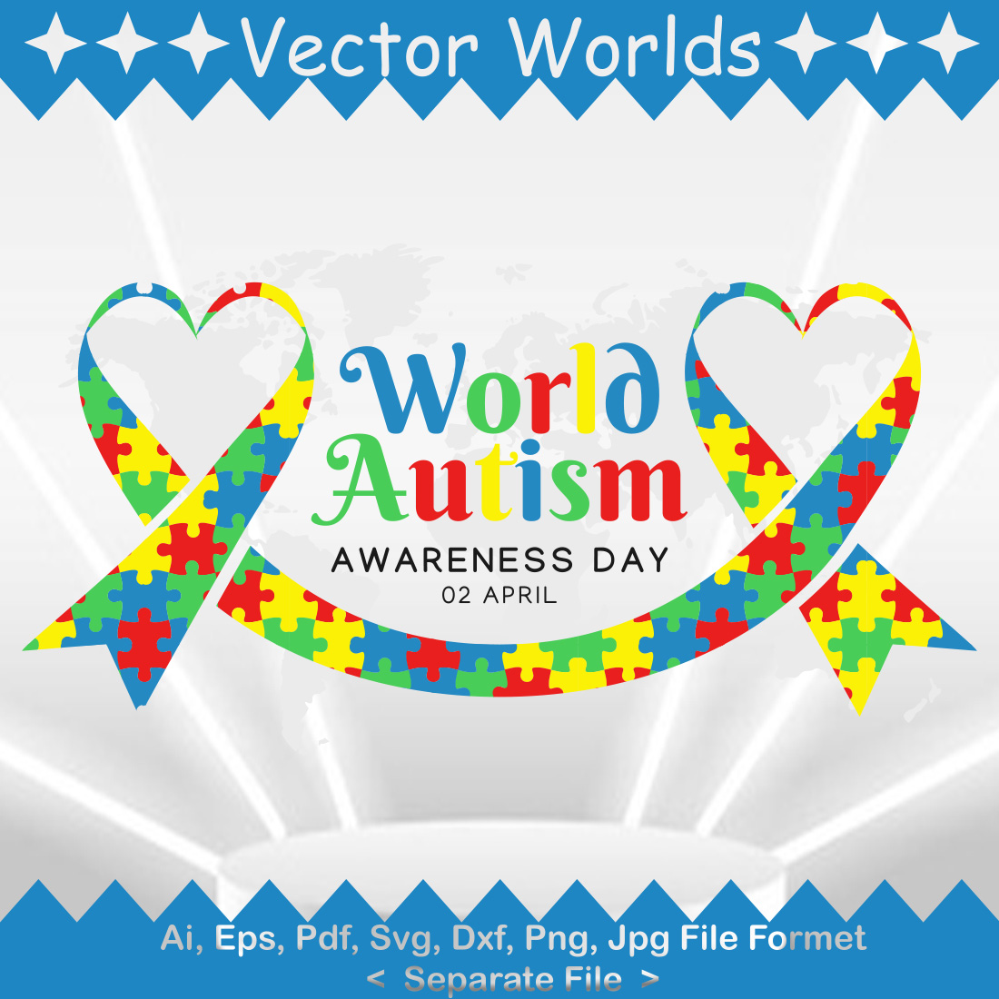 World Autism Awareness Day SVG Vector Design preview image.