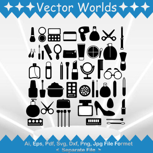 Cosmetics SVG Vector Design cover image.