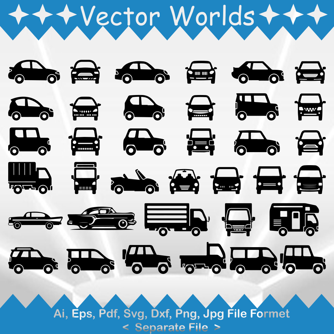 Old Car SVG Vector Design preview image.