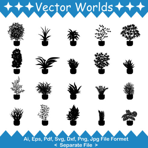 Indoor Plants SVG Vector Design cover image.