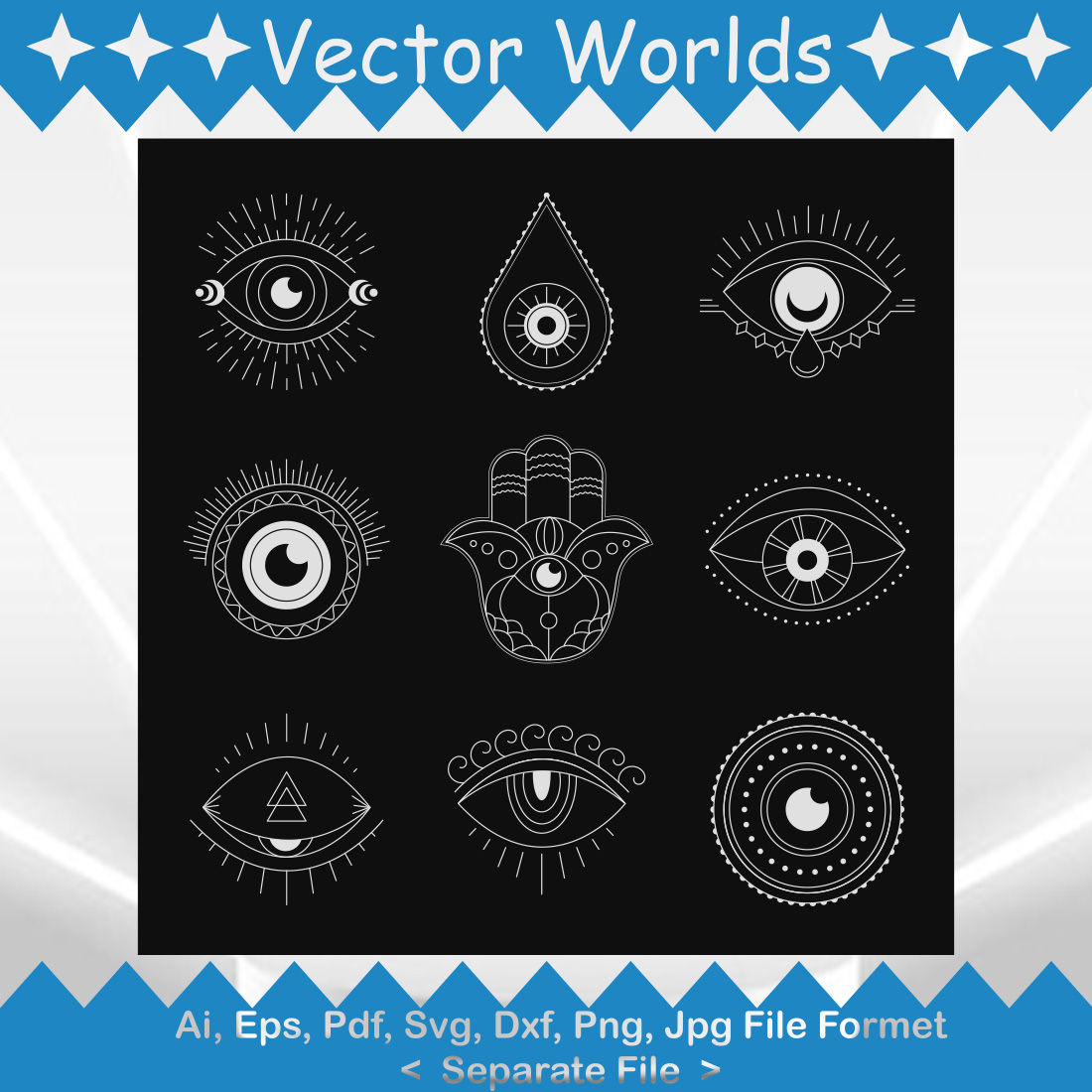 Evil Eye SVG Vector Design preview image.