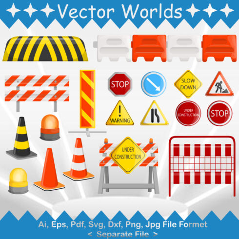 Road Barricade SVG Vector Design cover image.