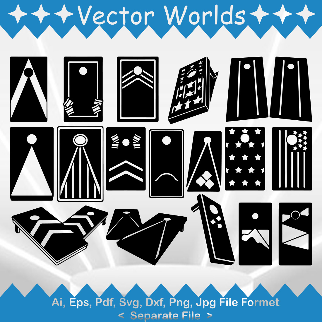 Cornhole Boards SVG Vector Design preview image.