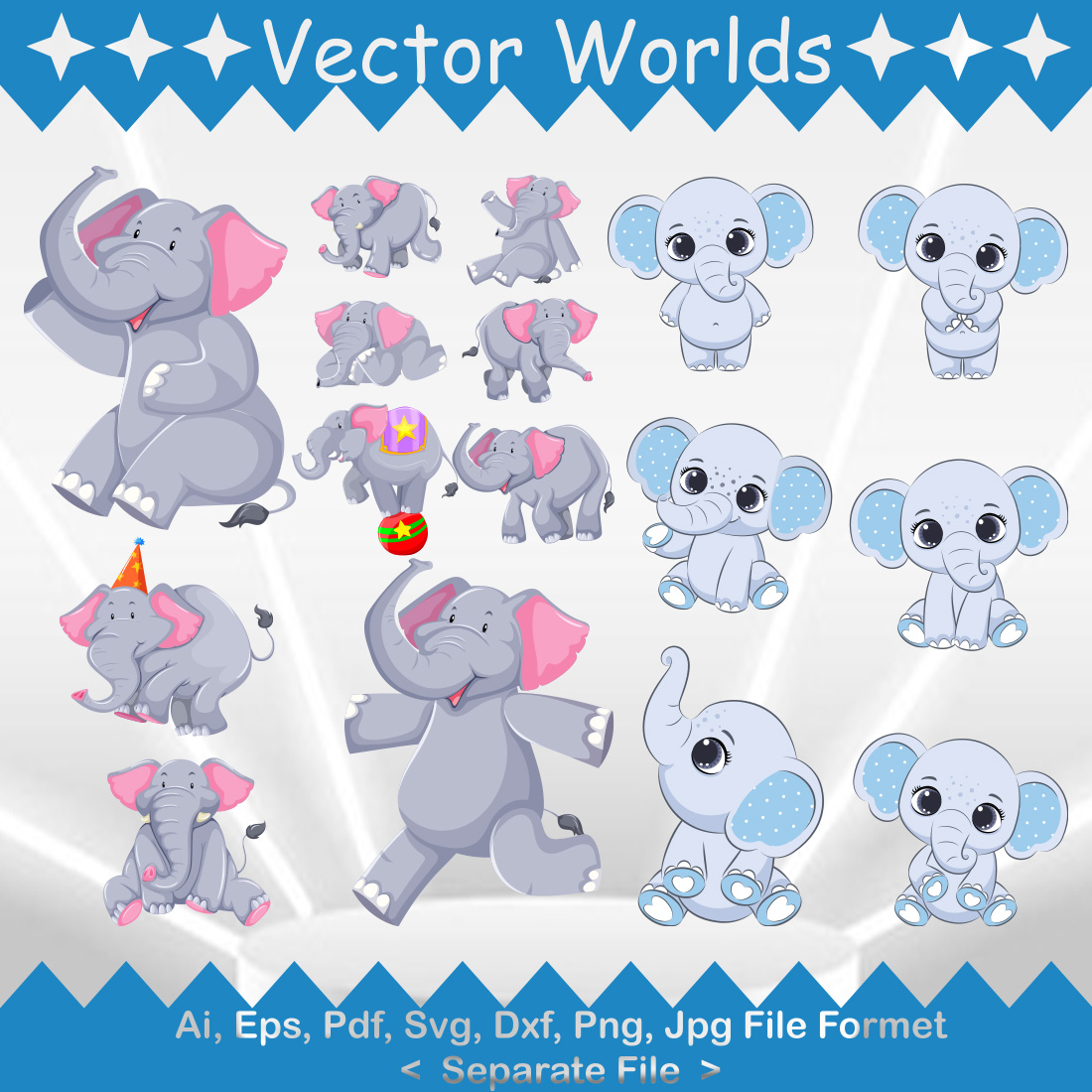 Elephant Doll SVG Vector Design preview image.