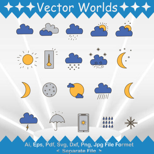 Weather Flat SVG Vector Design cover image.