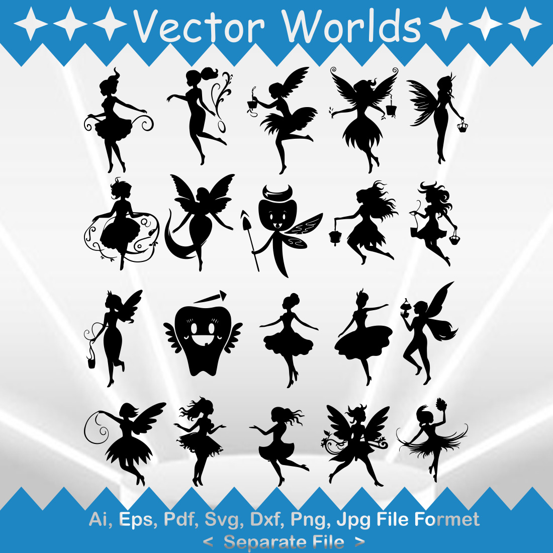 Tooth Fairy SVG Vector Design preview image.