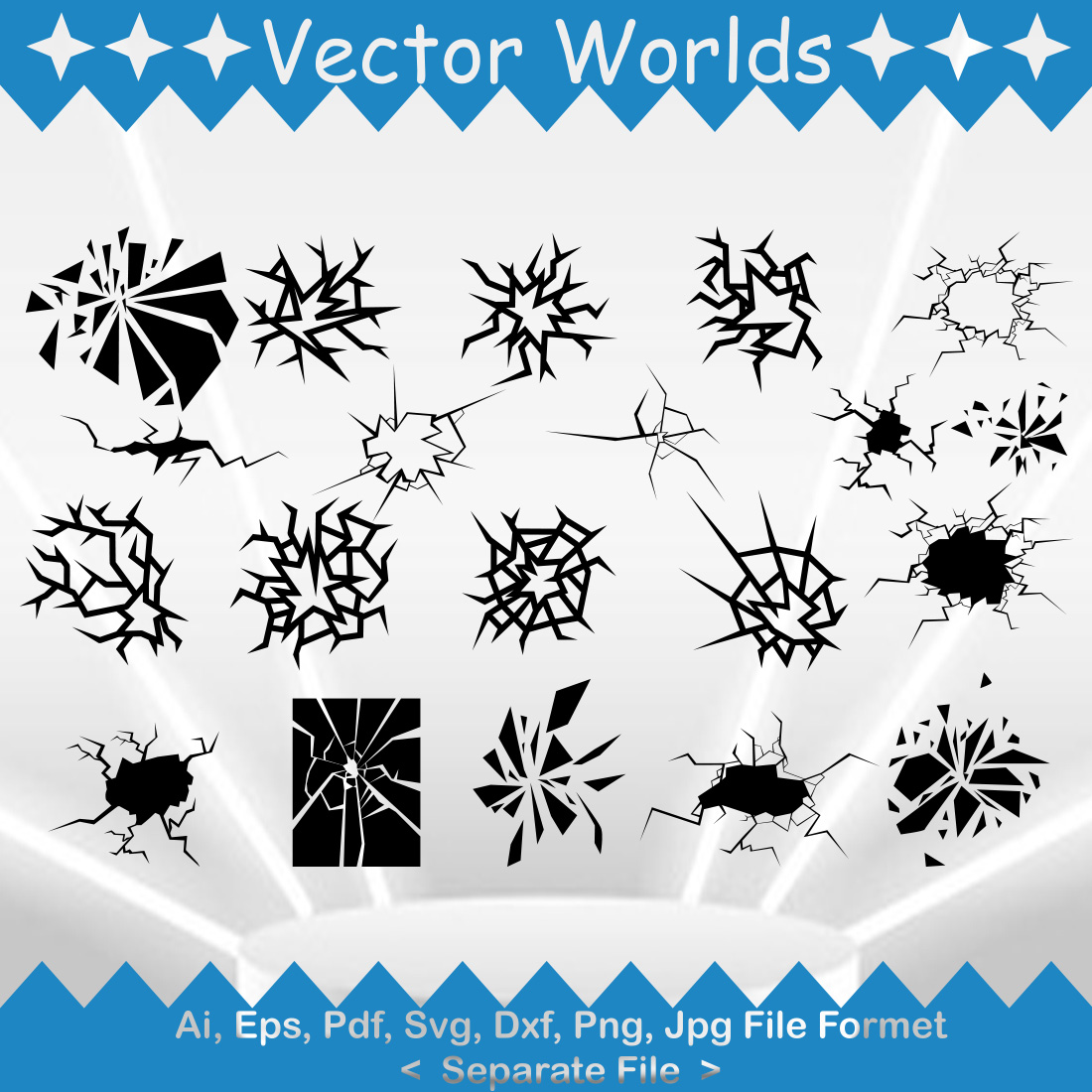 Broken Mirror SVG Vector Design preview image.