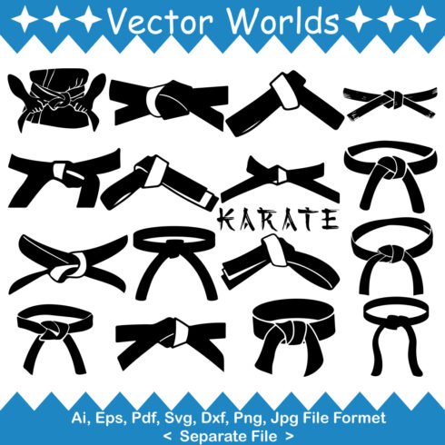 Karate Belt SVG Vector Design cover image.