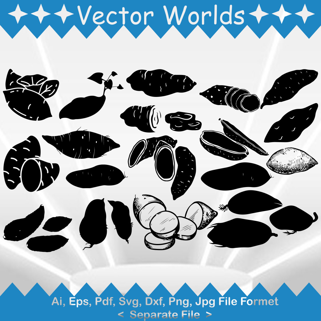 Sweet Potato SVG Vector Design cover image.