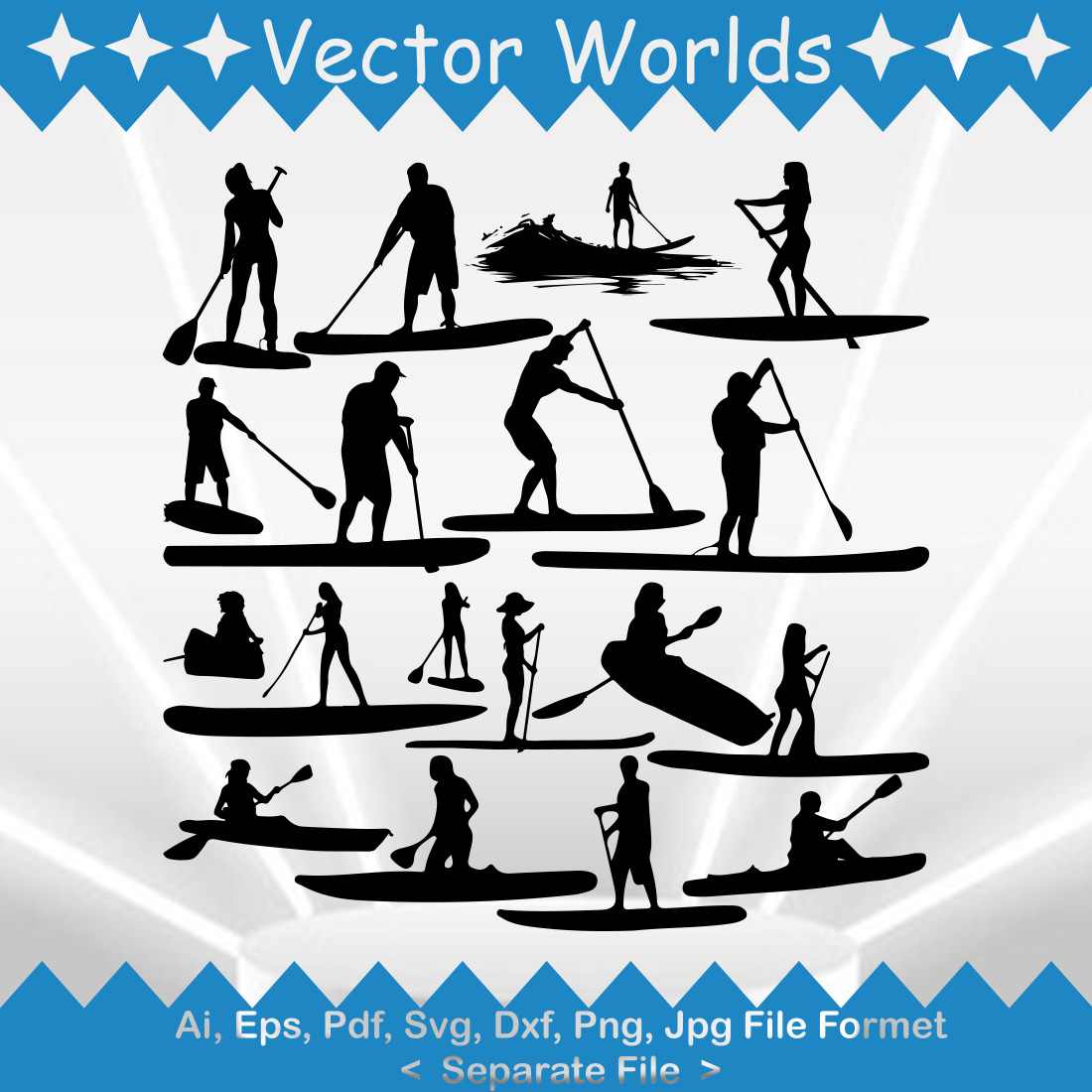 Paddle Board SVG Vector Design preview image.