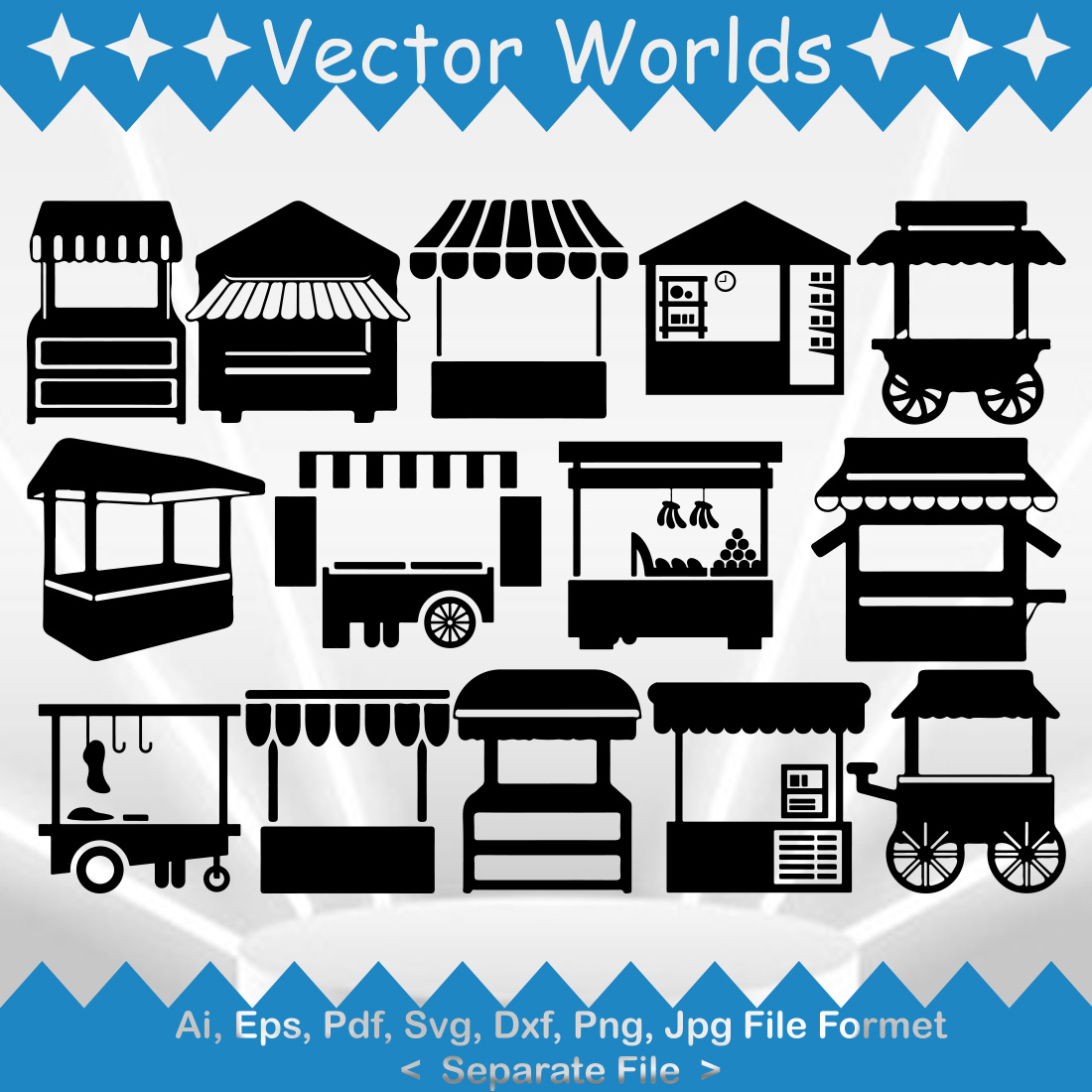 Market Stand SVG Vector Design preview image.