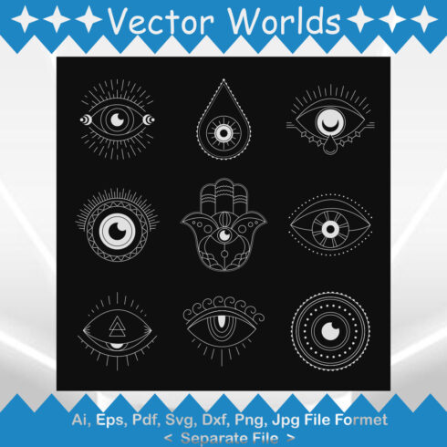 Evil Eye SVG Vector Design cover image.