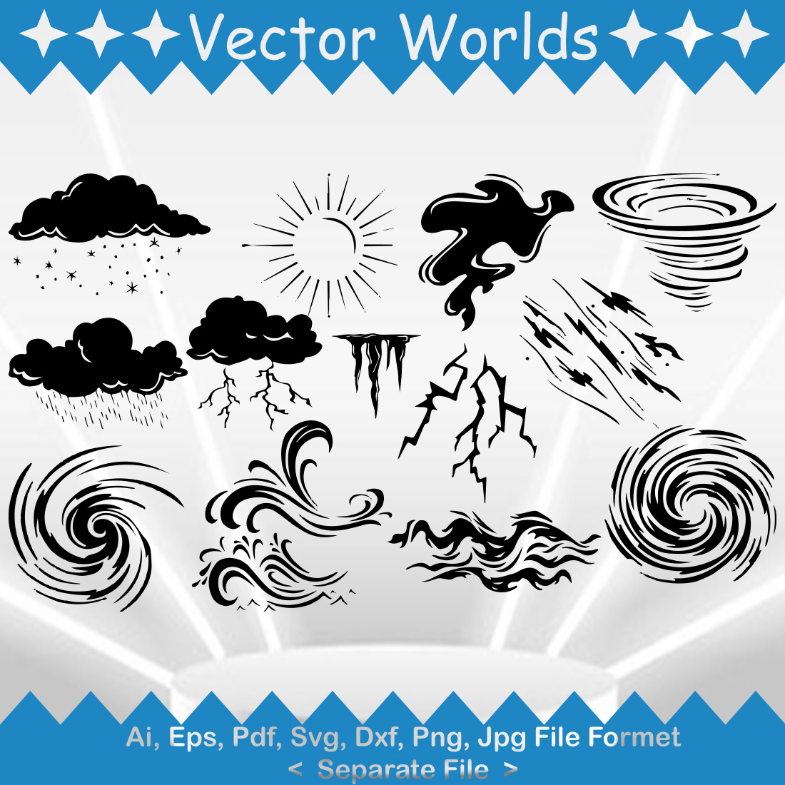 Weather Flat SVG Vector Design cover image.