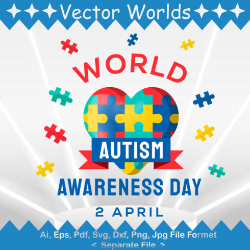 World Autism Awareness Day SVG Vector Design cover image.