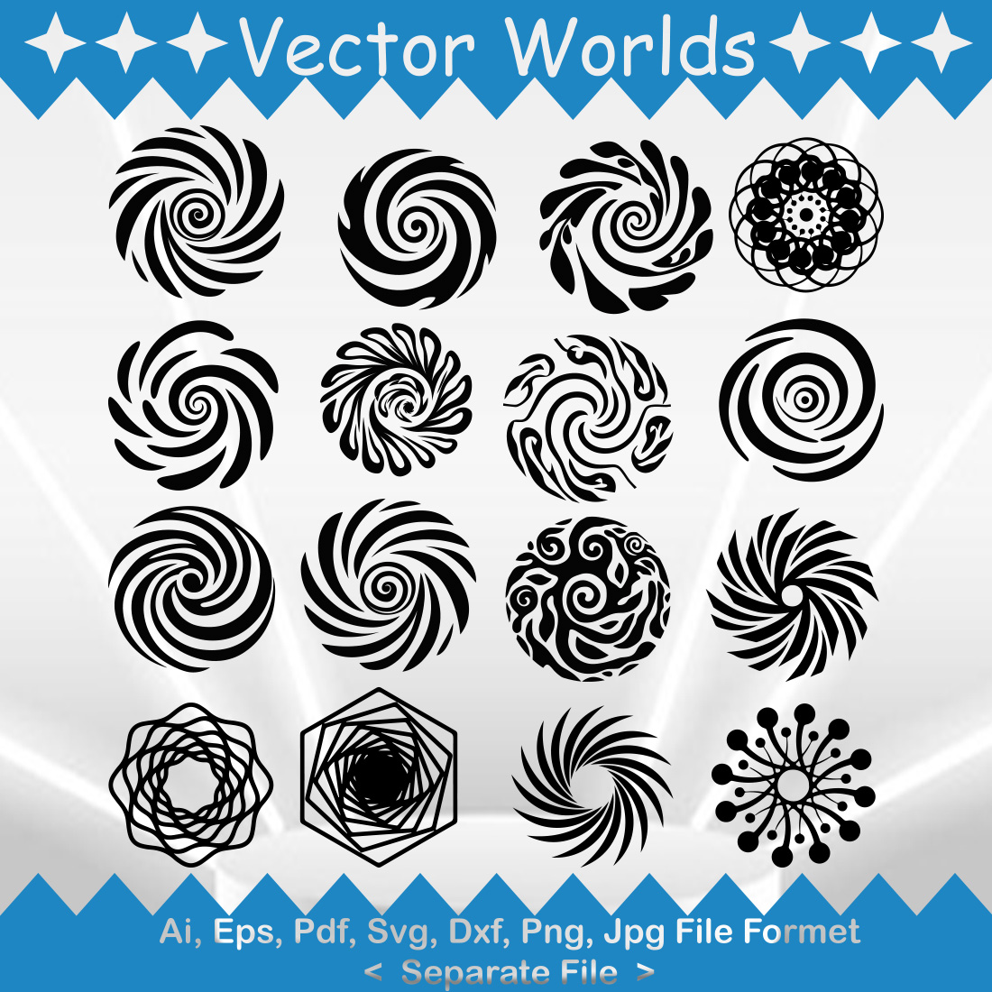 Swirls SVG Vector Design preview image.