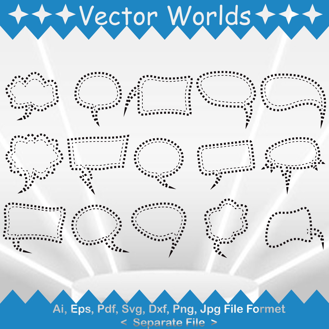 Dotted Speech Bubble SVG Vector Design preview image.