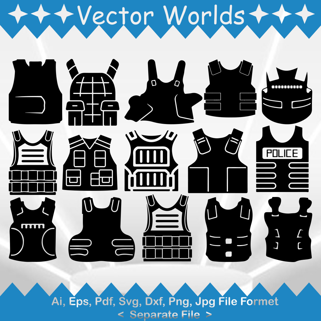 Bullet Proof Vest SVG Vector Design preview image.