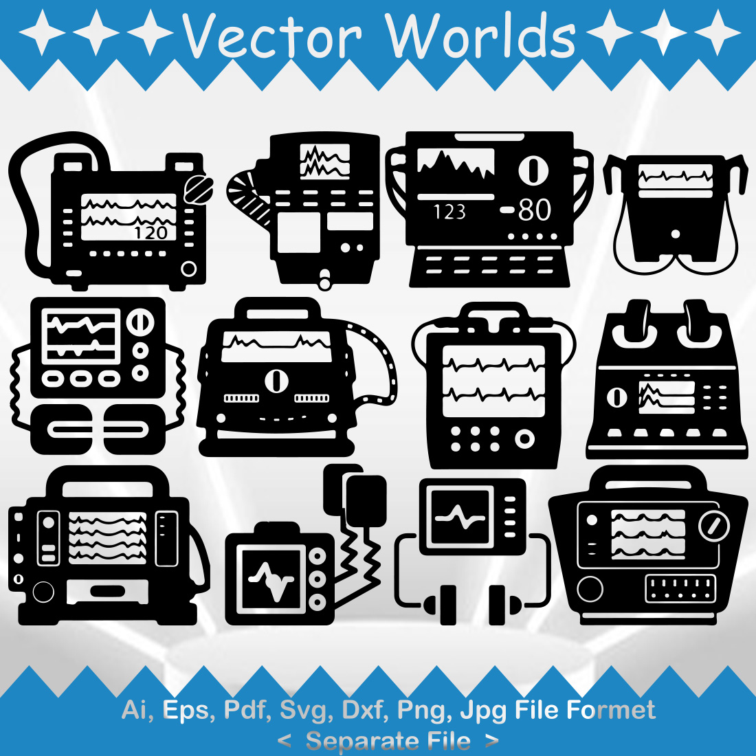 Defibrillator Machine SVG Vector Design preview image.