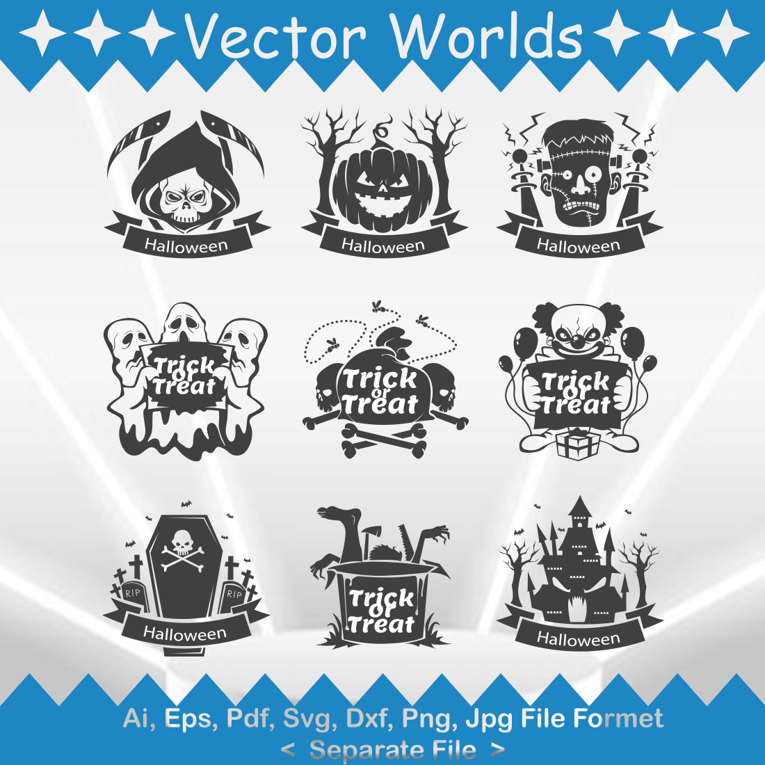 Halloween Draw SVG Vector Design preview image.