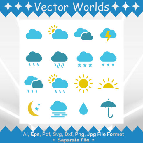 Weather Flat SVG Vector Design cover image.