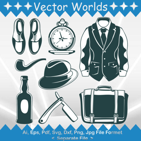 Gentleman Element SVG Vector Design cover image.