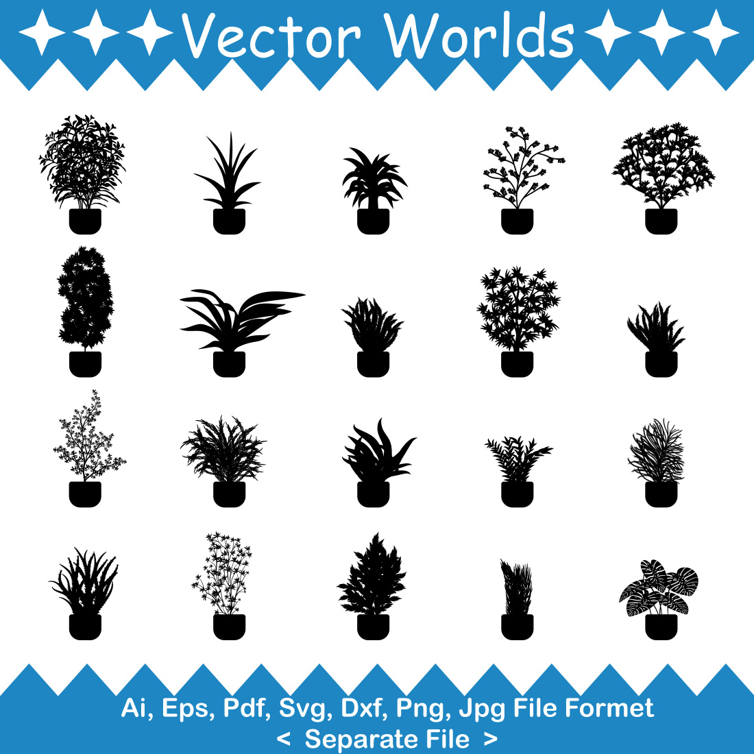 Indoor Plants SVG Vector Design preview image.