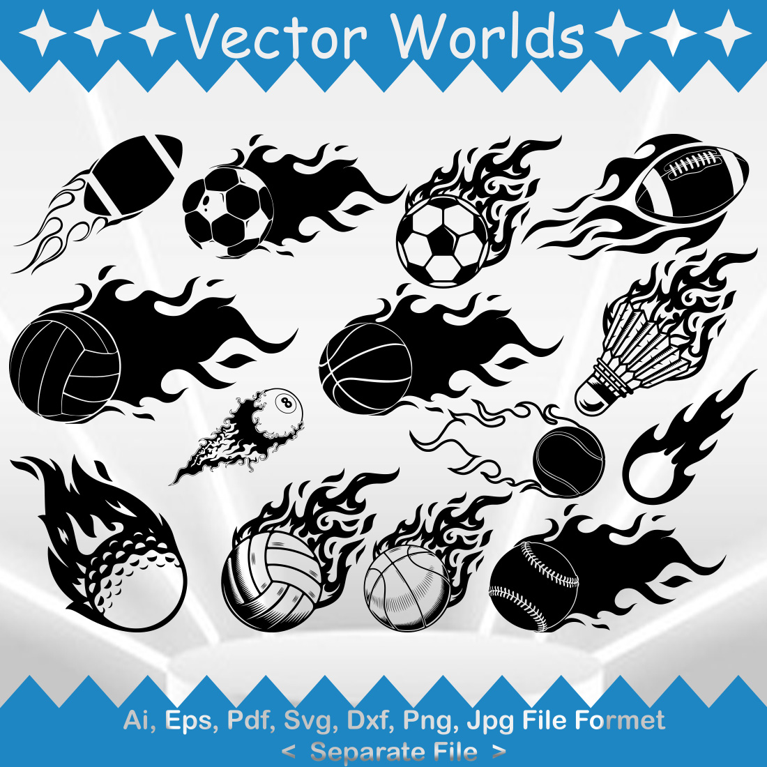 Fire Balls SVG Vector Design cover image.