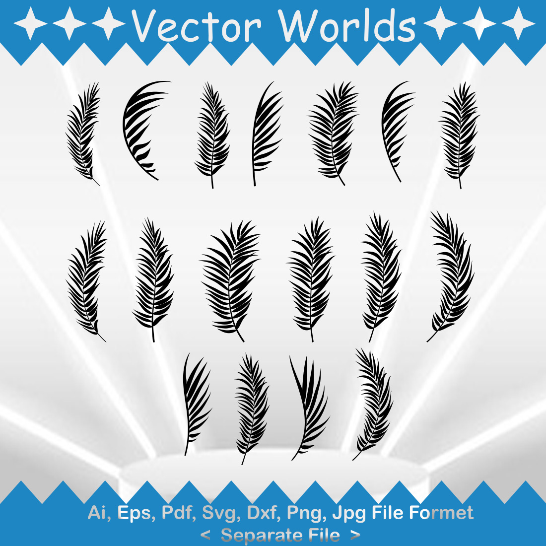 Palm Leaves SVG Vector Design preview image.