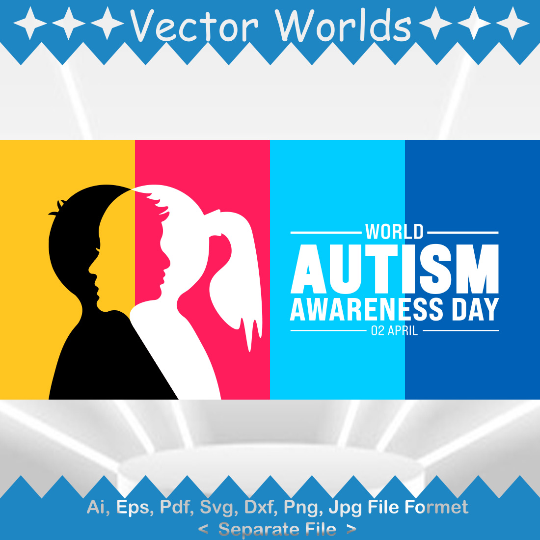 World Autism Awareness Day SVG Vector Design cover image.