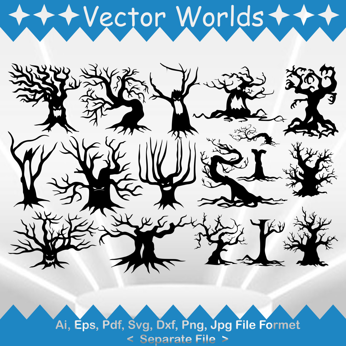 Spooky Roots SVG Vector Design preview image.