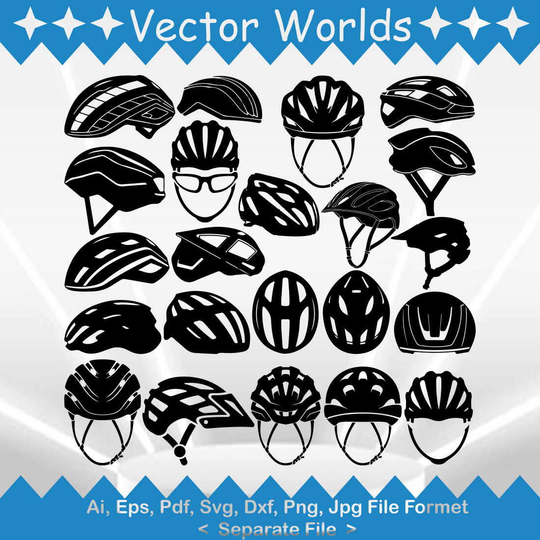 Cycle Helmet SVG Vector Design cover image.