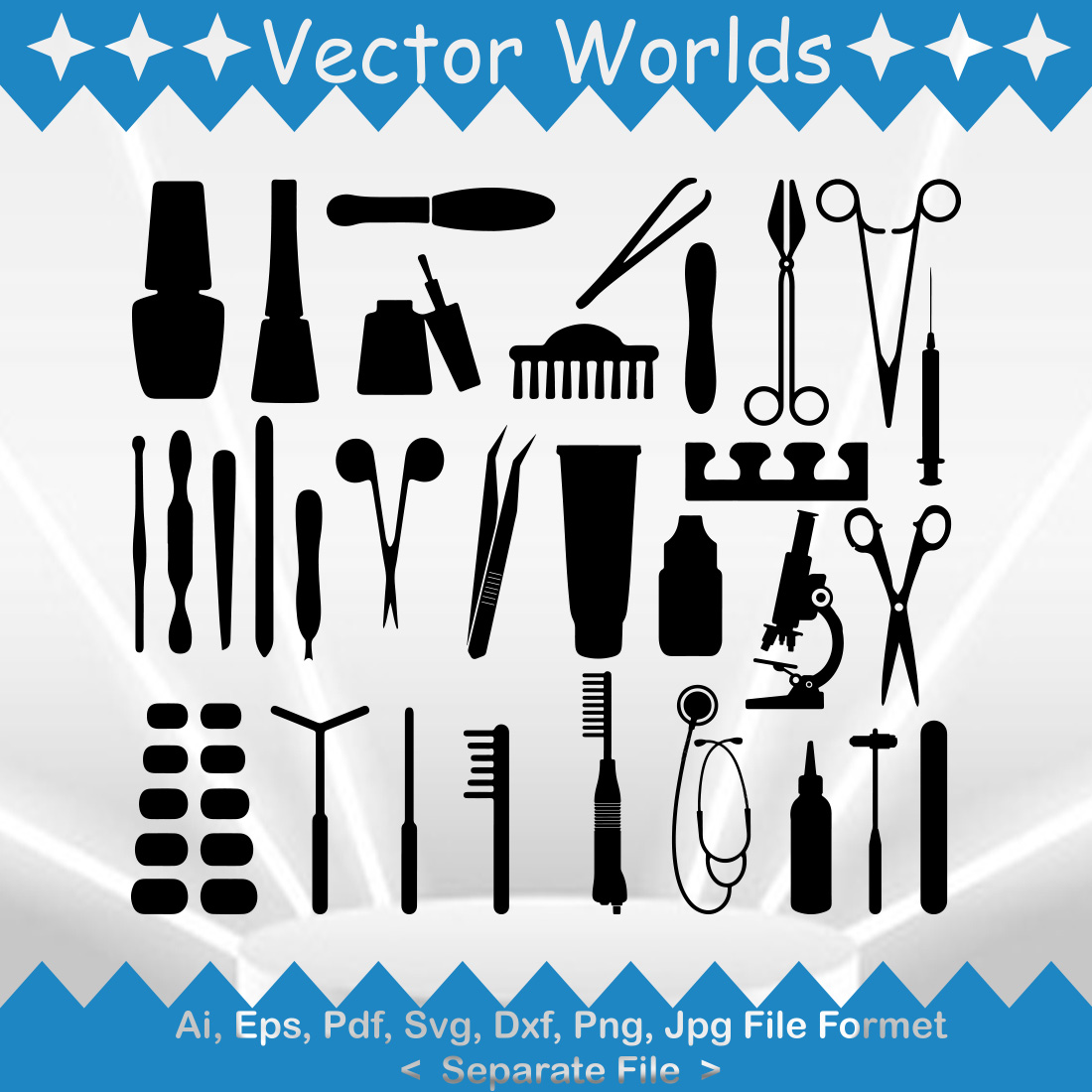 Tweezers SVG Vector Design preview image.