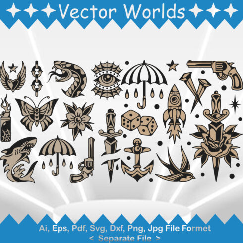 Tattoos SVG Vector Design cover image.