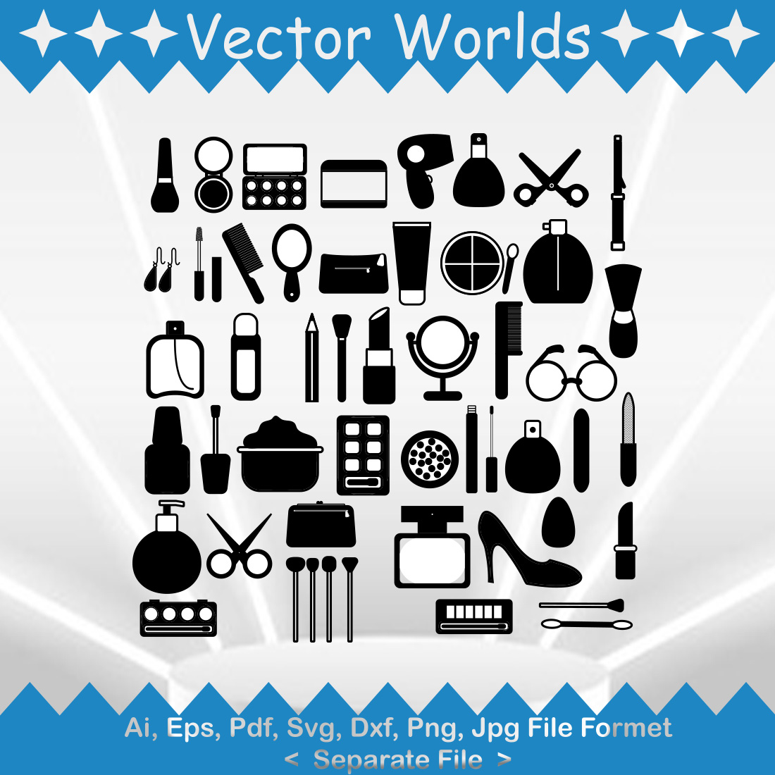 Cosmetics SVG Vector Design preview image.